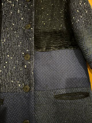 Abrigo Patchwork Azul y Negro