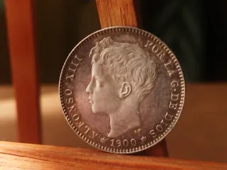 Moneda Plata EBC- 1 peseta 1900 *19*00 Alfonso XII