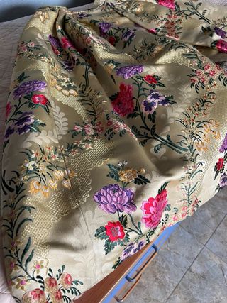 Falda Fallera Beige Flores Talla 38