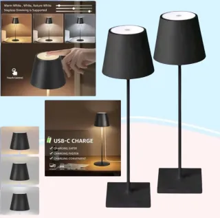 2x LAMPADA da tavolo LED ricaricabile a batteria 