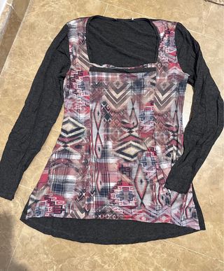 Camiseta manga larga estampada