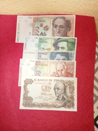 Billetes antiguos españoles pesetas