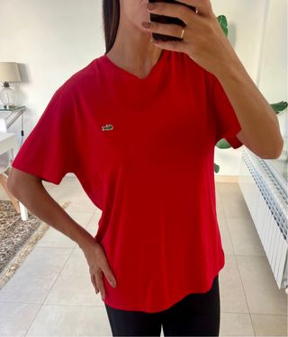 Camiseta Lacoste Roja Talla XL Hombre