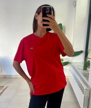 Camiseta Lacoste Roja Talla XL Hombre