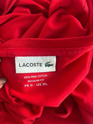 Camiseta Lacoste Roja Talla XL Hombre