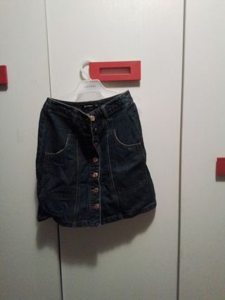 Falda vaquera Stradivarius azul