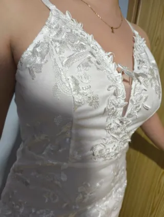 Vestido de Novia Blanco con Encaje