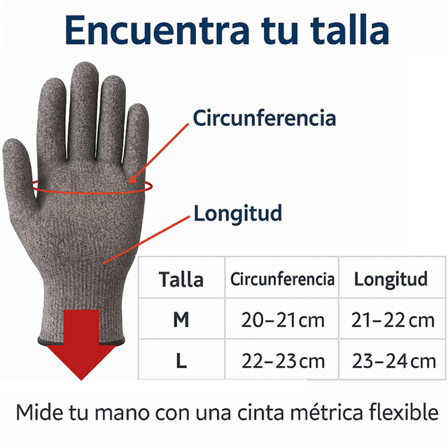 4 Pares Guantes Anticortes Talla L/M