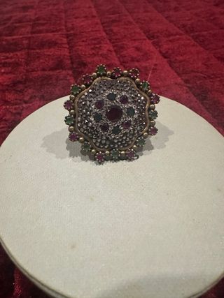 Anillo Plata Multicolor regulable 