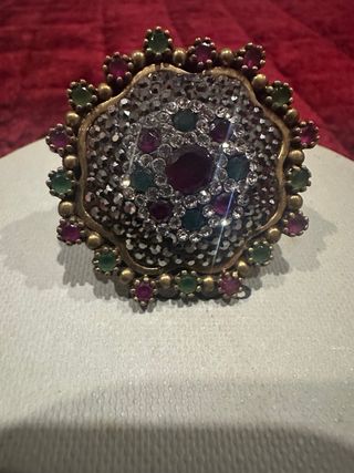Anillo Plata Multicolor regulable 