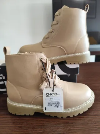 Botín mujer beige talla 36