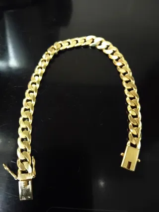 Pulsera Cubana Maciza Oro 18k