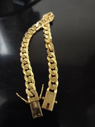 Pulsera Cubana Maciza Oro 18k