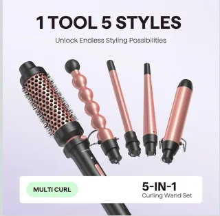 Kit Rizador Wavytalk 5 en 1 Negro/Dorado