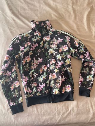 Chaqueta Adidas Floral Negra Multicolor