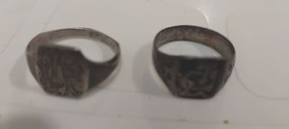Lote 2 Anillos Plata Antiguos Grabados