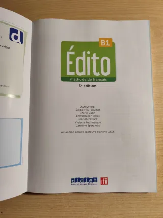 Libro de Francés: Édito B1. Livre de l'élève.