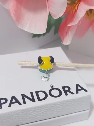 Charm Pandora Amarillo y Plateado