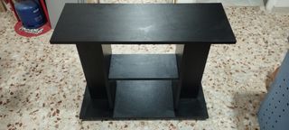 Mueble negro madera 2 estantes