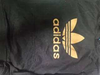 Sudadera Adidas Negra Logo Dorado Talla M