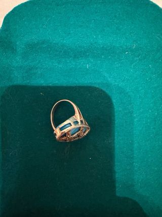 Anillo Plata Turquesa y Marquesita