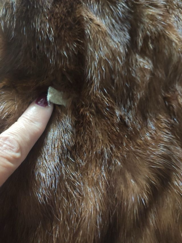 Abrigo largo de piel marrón