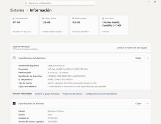 HP Pavilion Plus 14-eh1xxx i5 Plata