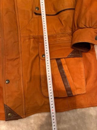 Chaqueta de Piel Talla XL Marrón/Naranja