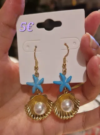 Pendientes conchas y estrellas de mar