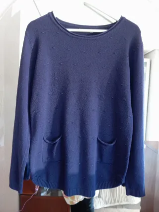 Jersey Moda Cindy azul con bolsillos