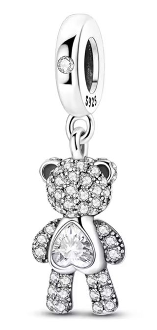 Charm Oso Plata Ley 925 y Circonitas