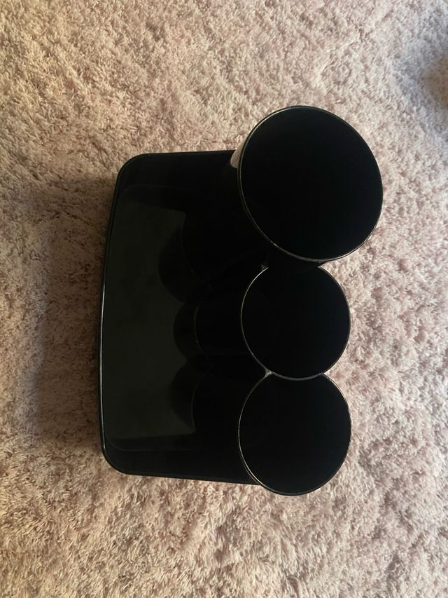 Organizador maquillaje y brochas negro