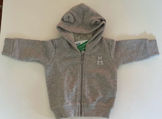 Sudadera bebé Benetton gris 1-3 meses