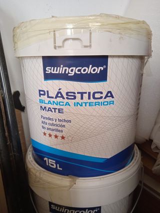 Bote Pintura Plástica Blanca Mate 15L