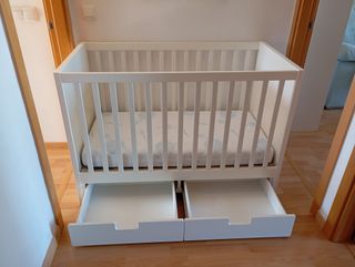 Cuna Ikea Stuva Blanca con Cajones