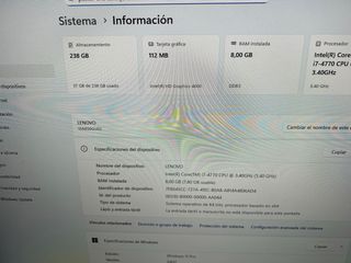 Ordenador Lenovo i7 4770 