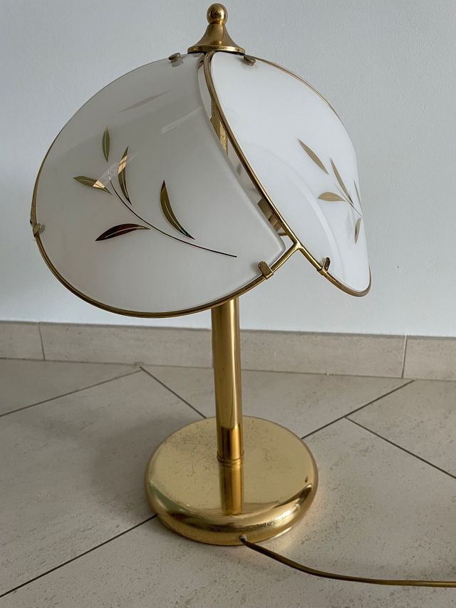 Lampada da tavolo vintage vetro e ottone