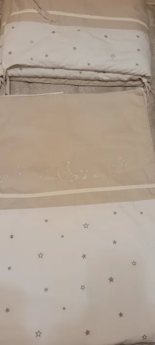 Funda Nórdica Cuna Estrellas Luna Beige