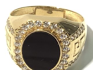 sello oro 18k con piedra