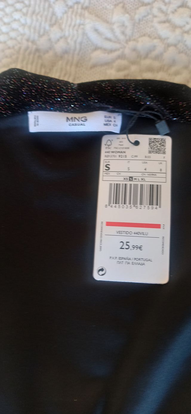 Vestido Mango Negro Talla S