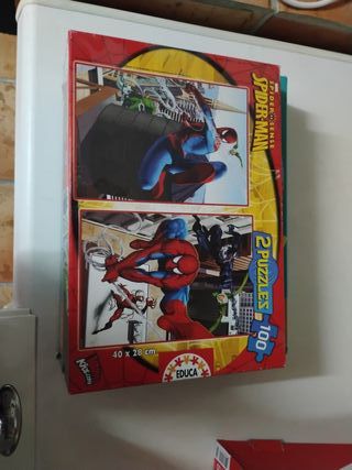Lote 2 Puzzles Spiderman Educa + Djeco