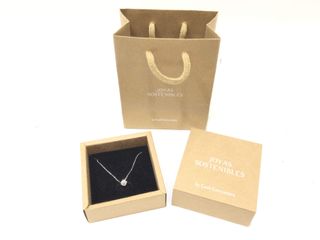 collar oro 18k con diamante de laboratorio 23cm