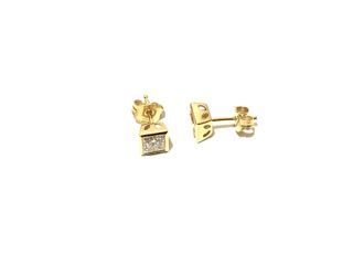 pendientes oro 18k con piedra con diamante de laboratorio