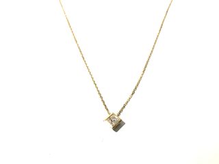 collar oro 18k con piedra con diamante de laboratorio 19.5cm