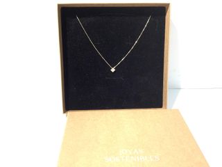 collar oro 18k con piedra con diamante de laboratorio 19.5cm