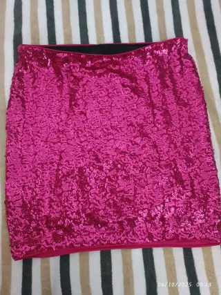 Falda lentejuelas rosa