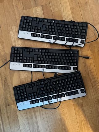 3 Teclados HP Negros y Plateados