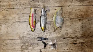 Lote 3 señuelos pesca Swimbaits para lucio.
