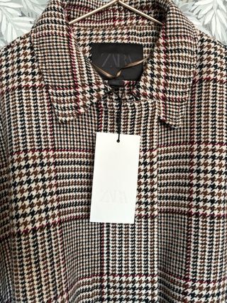 Chaqueta bomber lana Zara cuadros
