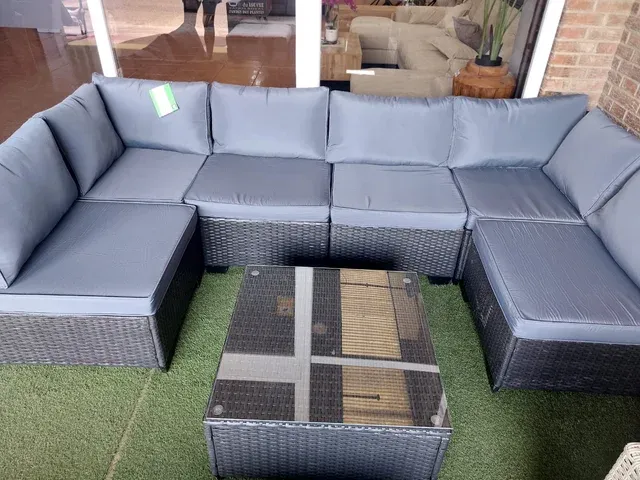 Sofá Exterior Ratan PE - 7 piezas para terraza